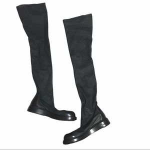 Rick Owens Over The Knee Black Stretch Creeper Sneakers Boot size 39 (US 9)